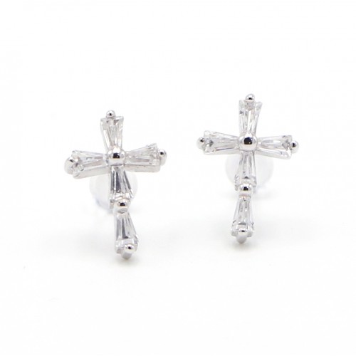 925 Silver Cross Ear Rings